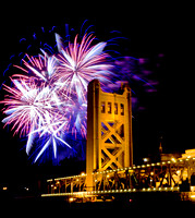 Fireworks Finale At Tower Bridge In Sacramento